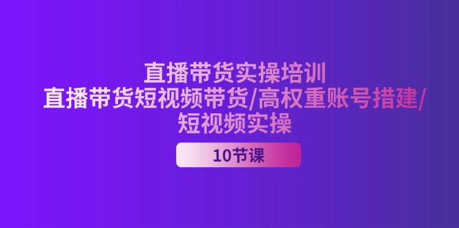 (11512期)2024直播带货实操培训,直播带货短视频带货/高权重账号措建/短视频实操-网创项目总站