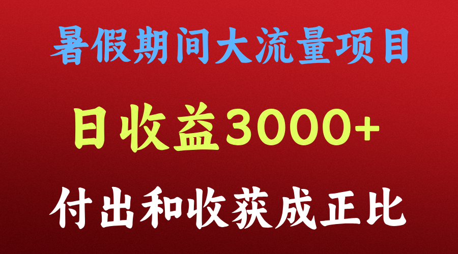 一天收益3000+，暑假期间， 这个项目才是真火-网创项目总站