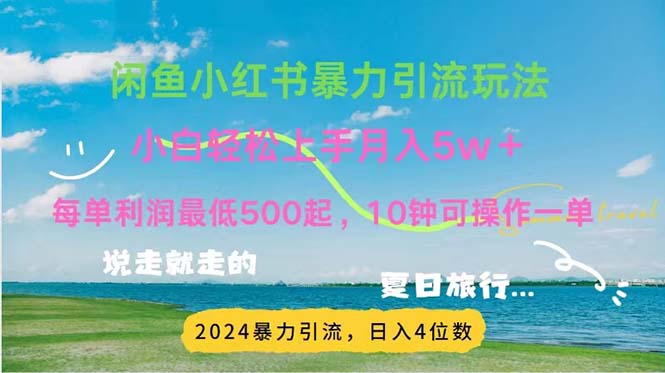 （11650期）2024暑假赚钱项目小红书咸鱼暴力引流，简单无脑操作，每单利润500+，…-网创项目总站