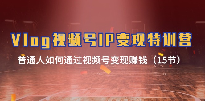 （11654期）Vlog 视频号IP变现特训营，普通人如何通过视频号变现赚钱（15节）-网创项目总站