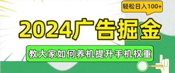 2024广告掘金，教大家如何养机提升手机权重，轻松日入100+【揭秘】-网创项目总站