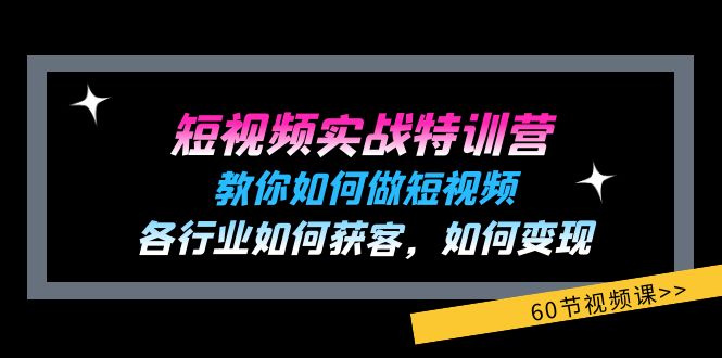 (11729期)短视频实战特训营:教你如何做短视频,各行业如何获客,如何变现 (60节)-网创项目总站
