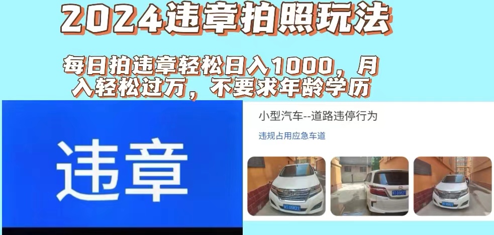 （11743期）2024违章拍照新玩法，推广躺赚+拍照赚钱双模式，日入1000+-网创项目总站
