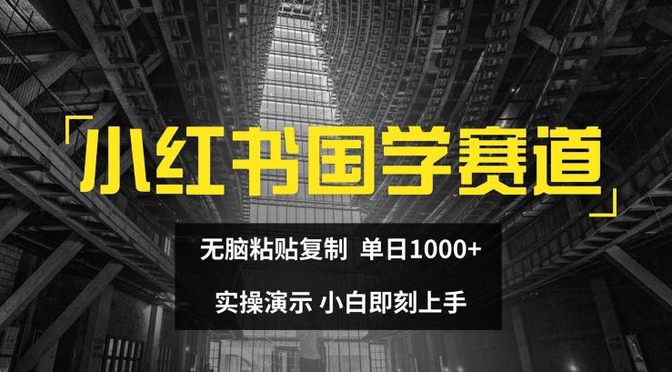 小红书国学赛道，无脑粘贴复制，单日1K，实操演示，小白即刻上手【揭秘】-网创项目总站