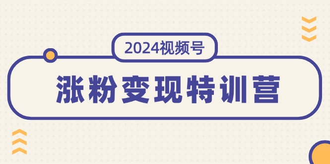 （11779期）2024视频号-涨粉变现特训营：一站式打造稳定视频号涨粉变现模式（10节）-网创项目总站