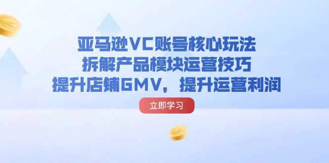 （11848期）亚马逊VC账号核心玩法，拆解产品模块运营技巧，提升店铺GMV，提升运营利润-网创项目总站