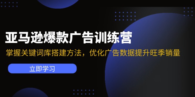 （11858期）亚马逊爆款广告训练营：掌握关键词库搭建方法，优化广告数据提升旺季销量-网创项目总站