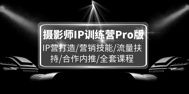 （11899期）摄影师IP训练营Pro版，IP营打造/营销技能/流量扶持/合作内推/全套课程-网创项目总站