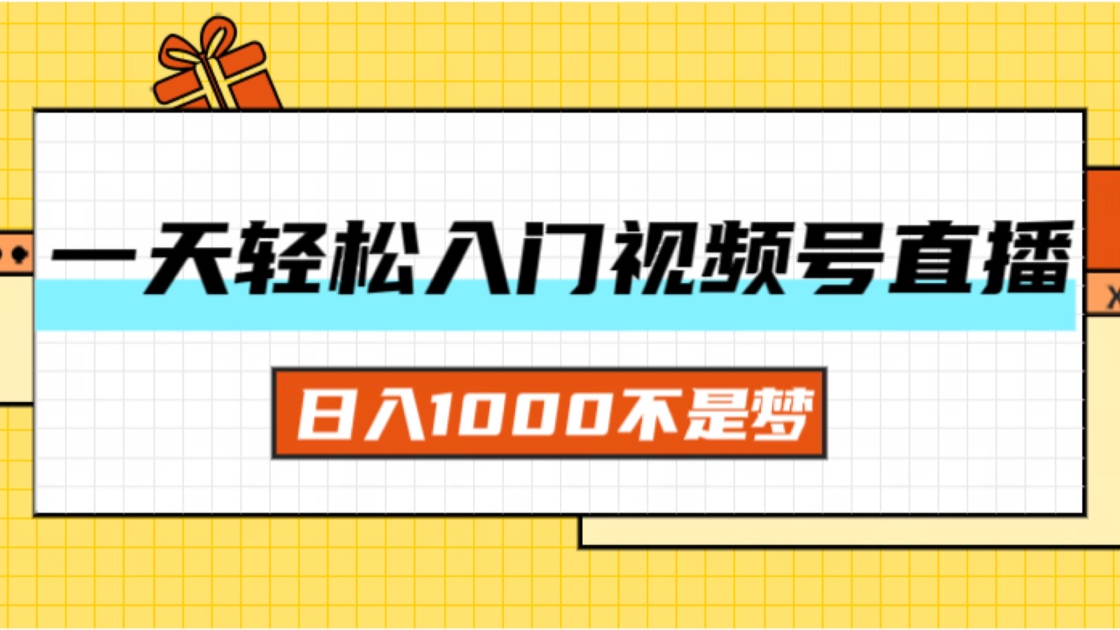 (11906期)一天入门视频号直播带货,日入1000不是梦-网创项目总站