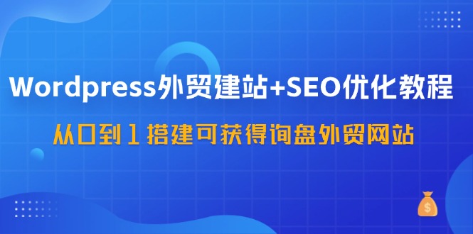 （11911期）WordPress-外贸建站+SEO优化教程：从0到1搭建可获得询盘外贸网站-57节课-网创项目总站