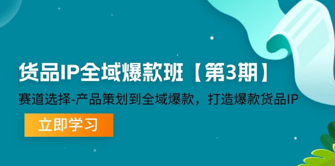 (12078期)货品-IP全域爆款班【第3期】赛道选择-产品策划到全域爆款,打造爆款货品IP-网创项目总站