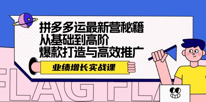 (12260期)拼多多运最新营秘籍:业绩 增长实战课,从基础到高阶,爆款打造与高效推广-网创项目总站