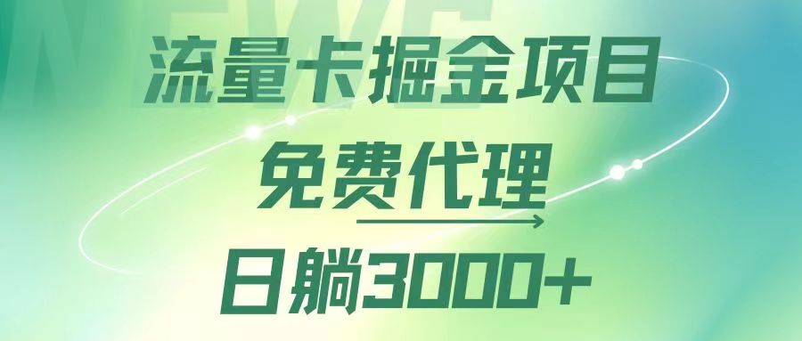 （12321期）流量卡掘金代理，日躺赚3000+，变现暴力，多种推广途径-网创项目总站