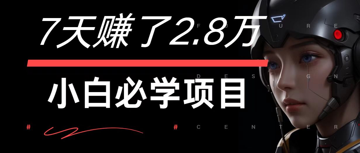 7天赚了2.8万！每单利润最少500+，轻松月入7万+小白有手就行-网创项目总站