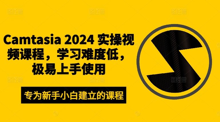 Camtasia 2024 实操视频课程，学习难度低，极易上手使用-网创项目总站