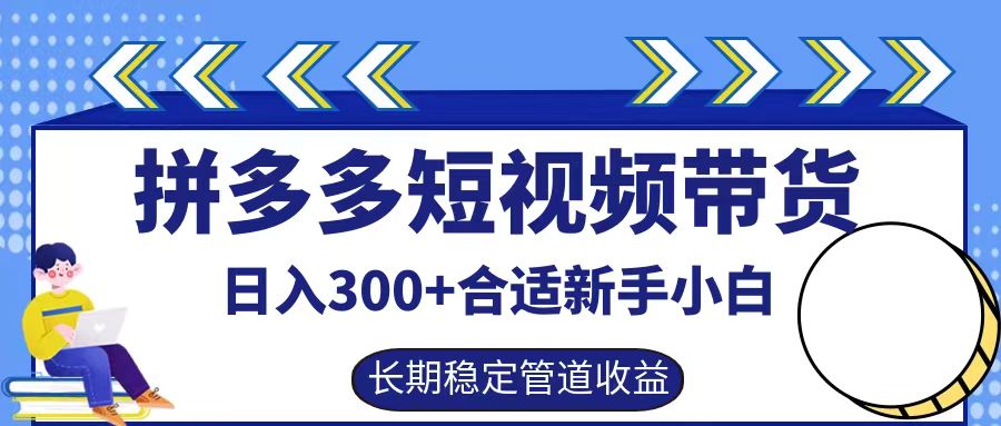 拼多多短视频带货日入300+，实操账户展示看就能学会-网创项目总站