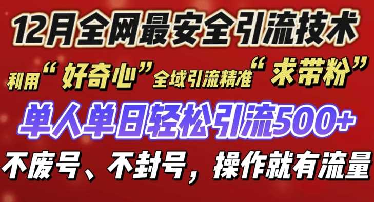 12 月份全网最安全引流创业粉技术来袭，不封号不废号，有操作就有流量【揭秘】-网创项目总站