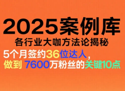 2025案例库，收录各行业大咖的方法论，各行业大咖方法论揭秘-网创项目总站