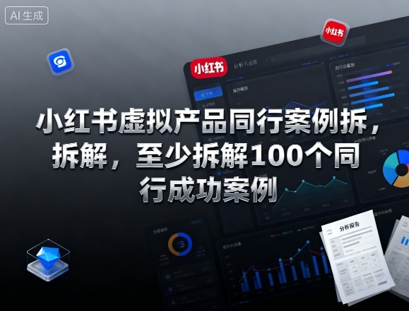 小红书虚拟产品同行案例拆解，至少拆解100个同行成功案例(完结)-网创项目总站