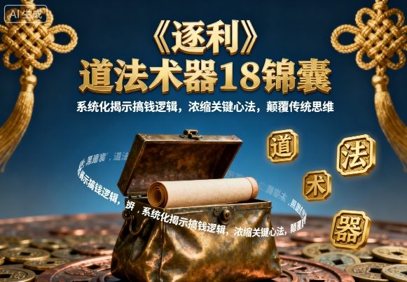 《逐利》道法术器18锦囊，系统化揭示搞钱逻辑，浓缩关键心法，颠覆传统思维(更新)-网创项目总站