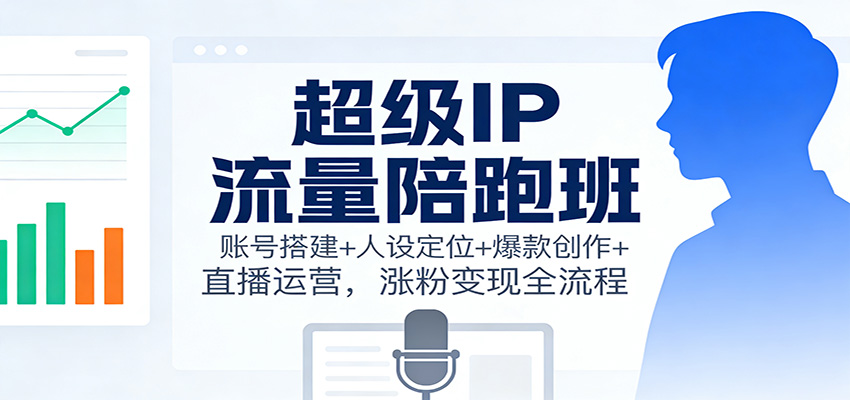 超级IP流量陪跑班：账号搭建+人设定位+爆款创作+直播运营，涨粉变现全流程-网创项目总站