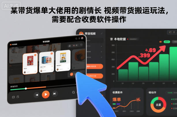 某带货爆单大佬用的剧情长视频带货搬运玩法，需要配合收费软件操作-网创项目总站