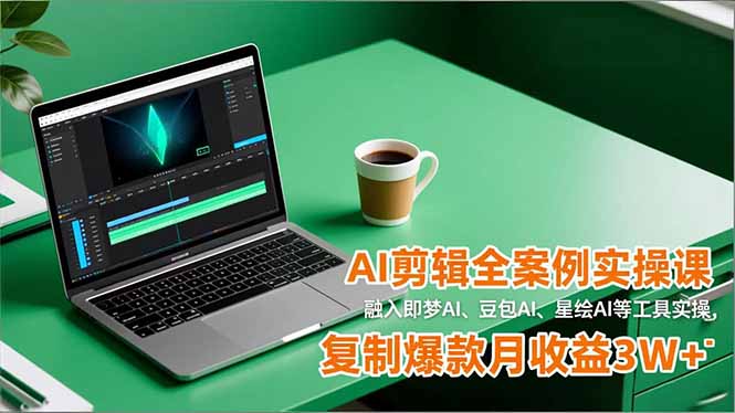 AI剪辑全案例实操课,融入即梦AI、豆包AI、星绘AI等工具实操,复制爆款月收益3W+-网创项目总站