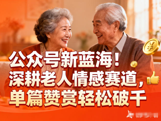 公众号新蓝海！深耕老人情感赛道，单篇赞赏轻松破1k-网创项目总站