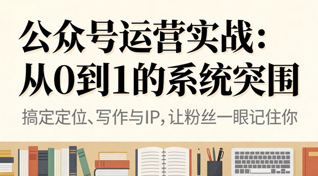 公众号运营实战：从0到1的系统突围-网创项目总站