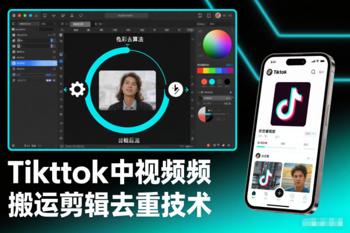 Tiktok中视频纯搬运剪辑去重技术，外来技术，自行测试-网创项目总站