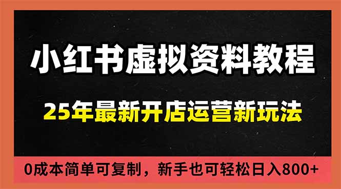 小红书虚拟资料项目：最新搜索流变现玩法，0成本简单可复制，一人多店打法，新手日入800+-网创项目总站