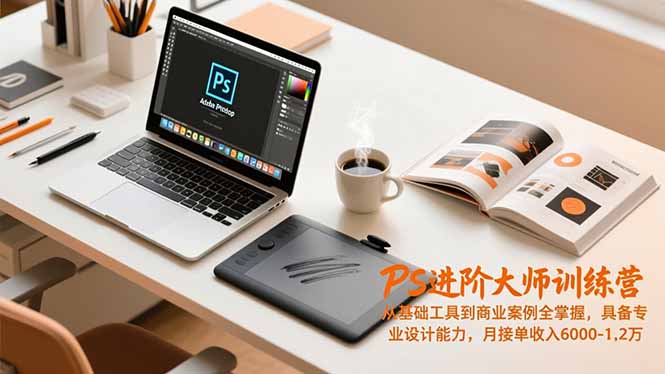 PS进阶大师训练营，从基础工具到商业案例全掌握，具备专业设计能力，月接单收入6000-1.2万-网创项目总站