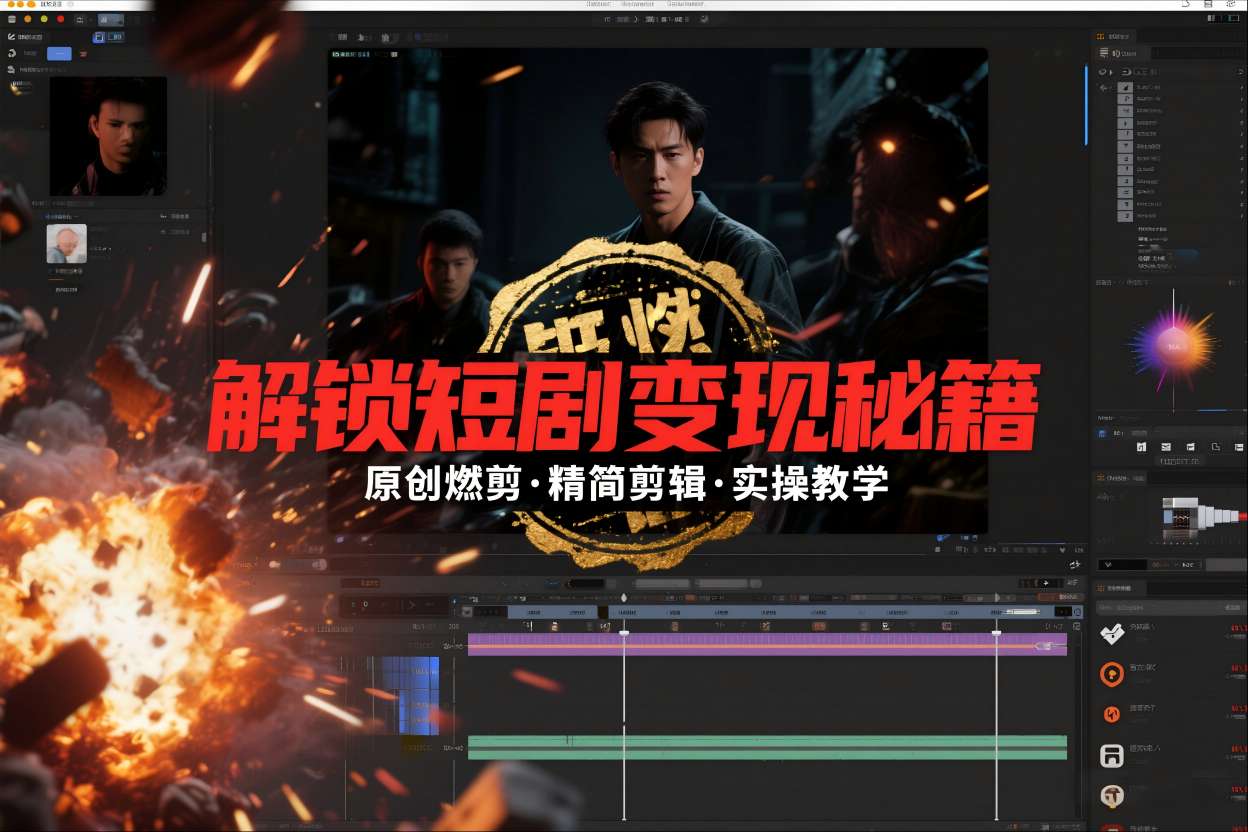 短剧拉新之原创燃剪精简剪辑实操课，解锁短剧变现秘籍-网创项目总站