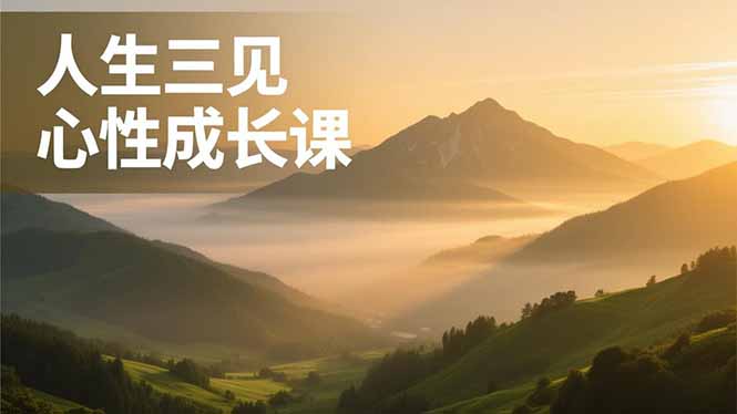人生三见心性成长课，见天地众生自己，搞透人性安顿身心，活出清晰自我，内在富足无价-网创项目总站