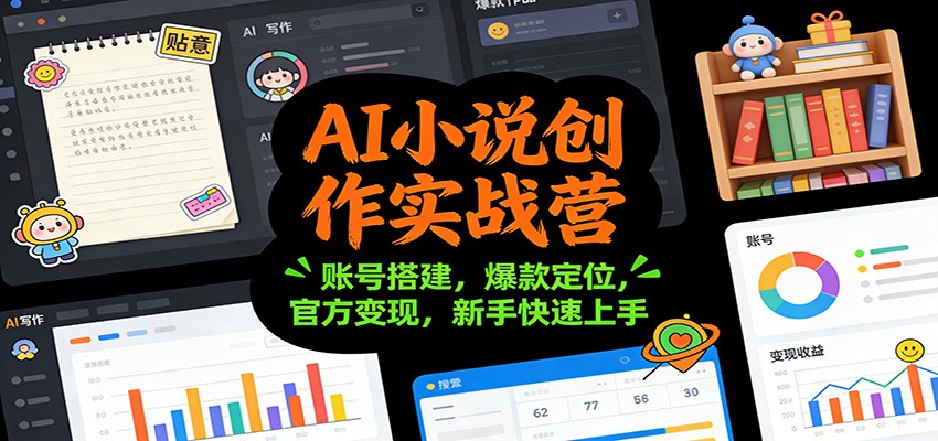 AI小说创作实战营：账号搭建，爆款定位，官方变现，新手快速上手-网创项目总站