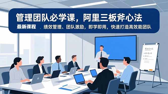 管理团队必学课，阿里三板斧心法、绩效管理、团队激励，即学即用，快速打造高效能团队-网创项目总站