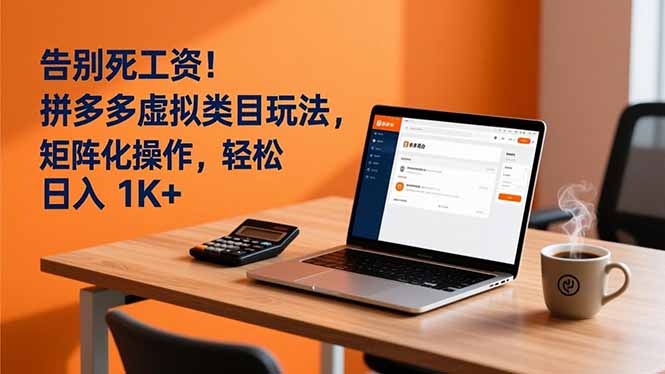 告别死工资！拼多多虚拟类目玩法，矩阵化操作，轻松日入 1K+-网创项目总站
