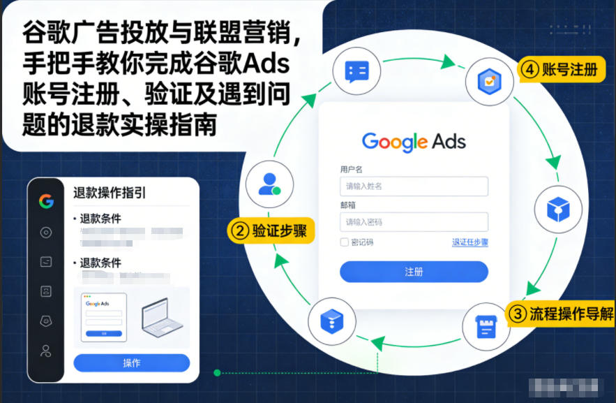 谷歌广告投放与联盟营销，手把手教你完成谷歌Ads账号注册、验证及遇到问题的退款实操指南-网创项目总站