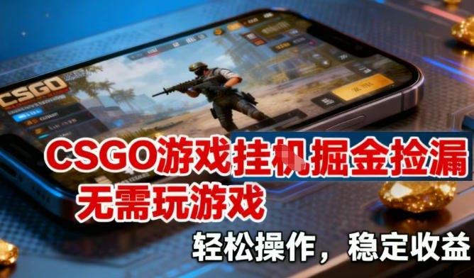 CSGO游戏挂G掘金捡漏,不需要玩游戏,操作简单,收益稳定【揭秘】-网创项目总站
