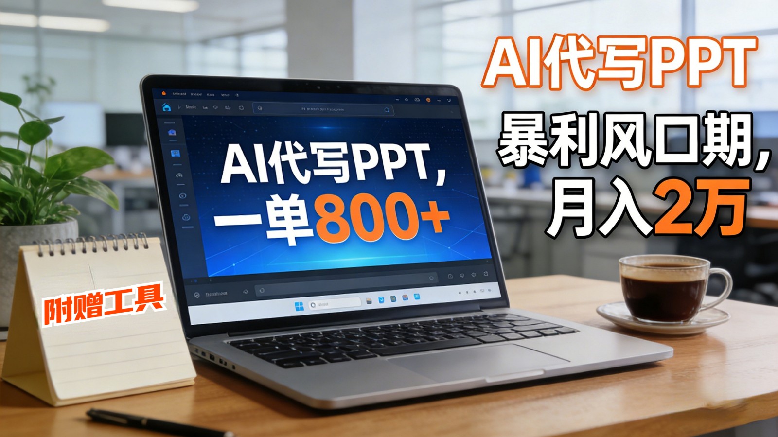 AI 代写做 PPT！一单狂赚 800+，风口期月入 2 万(工具 + 提示词直接送)-网创项目总站