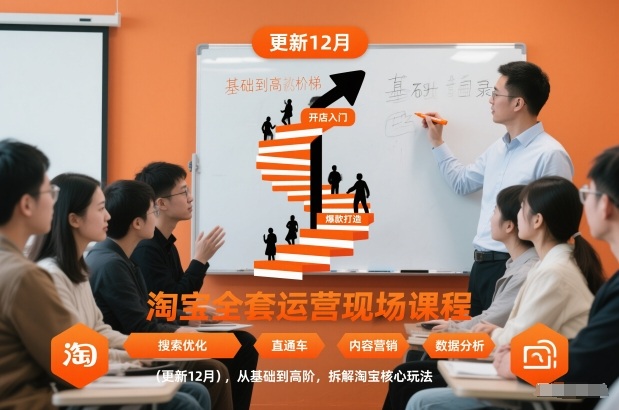 淘宝全套运营现场课程(更新12月)，从基础到高阶，拆解淘宝核心玩法-网创项目总站