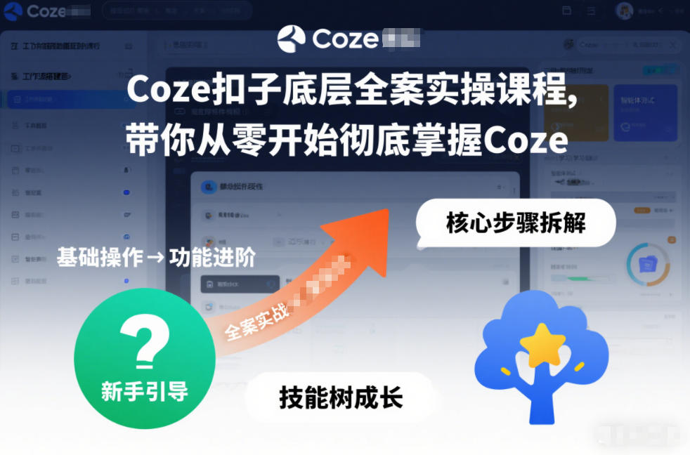 Coze扣子底层全案实操课程，带你从零开始彻底掌握Coze-网创项目总站