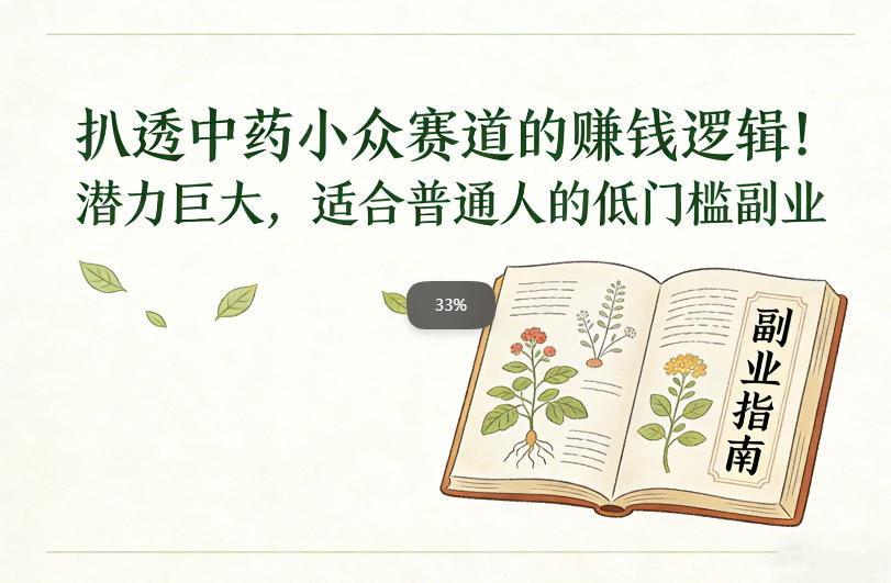 扒透中药小众赛道的賺米逻辑，潜力巨大，适合普通人的低门槛副业-网创项目总站