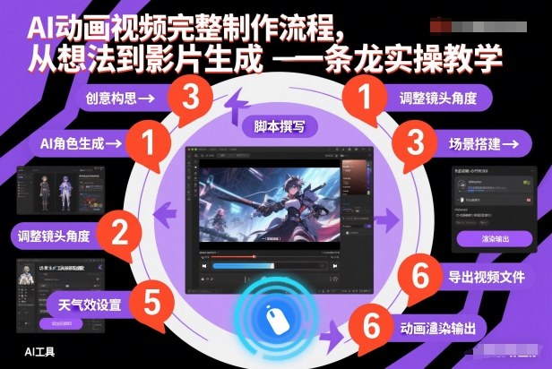 AI动画视频完整制作流程，从想法到影片生成一条龙实操教学-网创项目总站