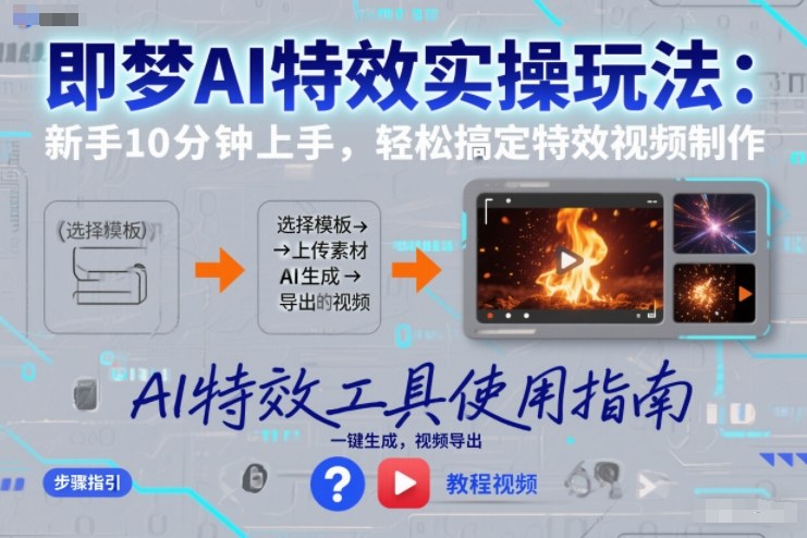 即梦AI特效实操玩法：新手10分钟上手，轻松搞定特效视频制作-网创项目总站