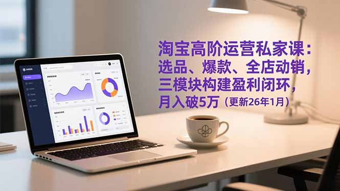 淘宝高阶运营私家课：选品、爆款、全店动销，三模块构建盈利闭环，月入破5万(更新26年1月-网创项目总站
