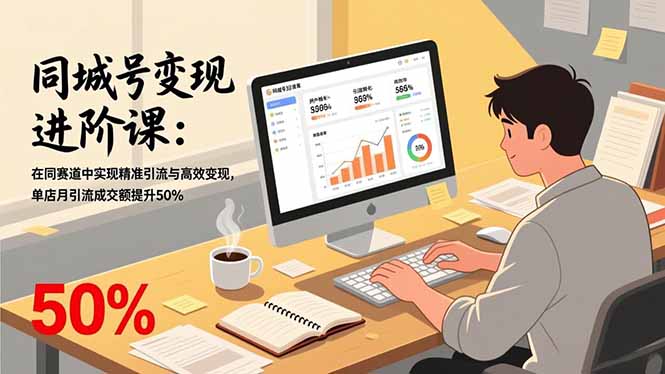 同城号变现进阶课：在同城赛道中实现精准引流与高效变现，单店月引流成交额提升50%-网创项目总站