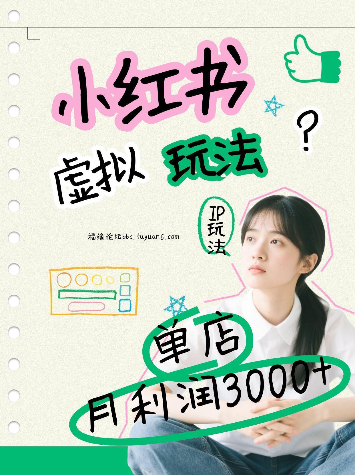 小红书虚拟玩法(铺货流和单品玩法)，单店月利润3000+，IP打法+原创商品(0违规)-网创项目总站