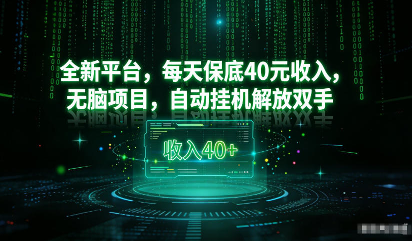 最新看广平台，每天保底30-4米，无脑项目，自动挂G解放双手【揭秘】-网创项目总站