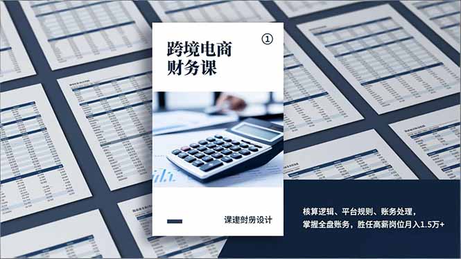 跨境电商财务课，核算逻辑、平台规则、账务处理，掌握全盘账务，胜任高薪岗位月入1.5万+-网创项目总站